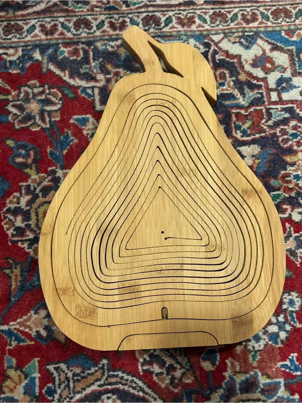 Wooden Pear-Shaped Fruit Bowl